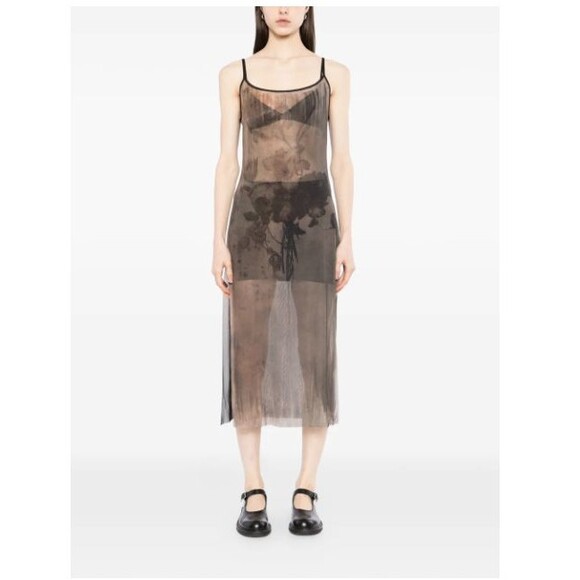 Unbranded Dresses & Skirts - Sheer Mesh Camo-print Sleeveless midi dress Stretch Womens Size S/M